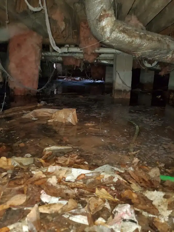 Crawl space flood assessment for Commercial Water Damage Restoration in Tobyhanna