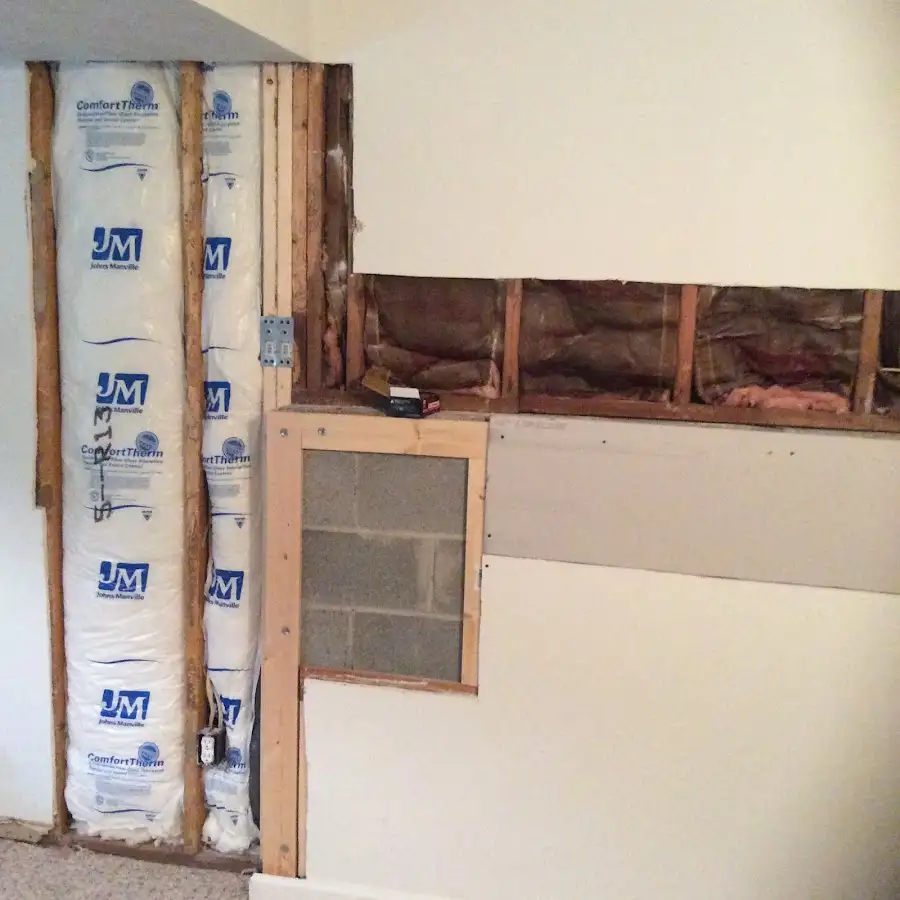 Wall insulation replacement during Contents Cleaning & Restoration in Tobyhanna
